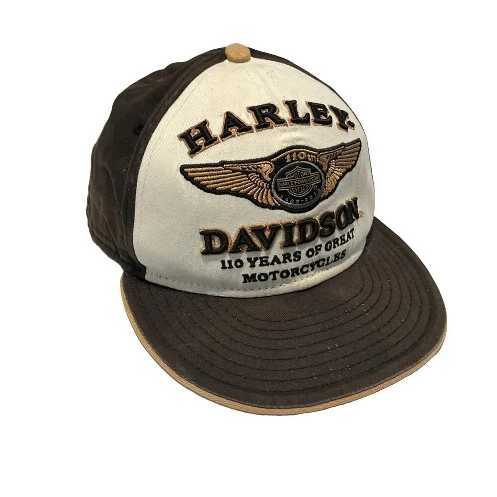 Harley Davidson Vintage Look New ERA 110 Years Of Great Motorcycles  Hat 7 1/4